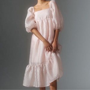 NWT by Anthropologie textured puff sleeve dress